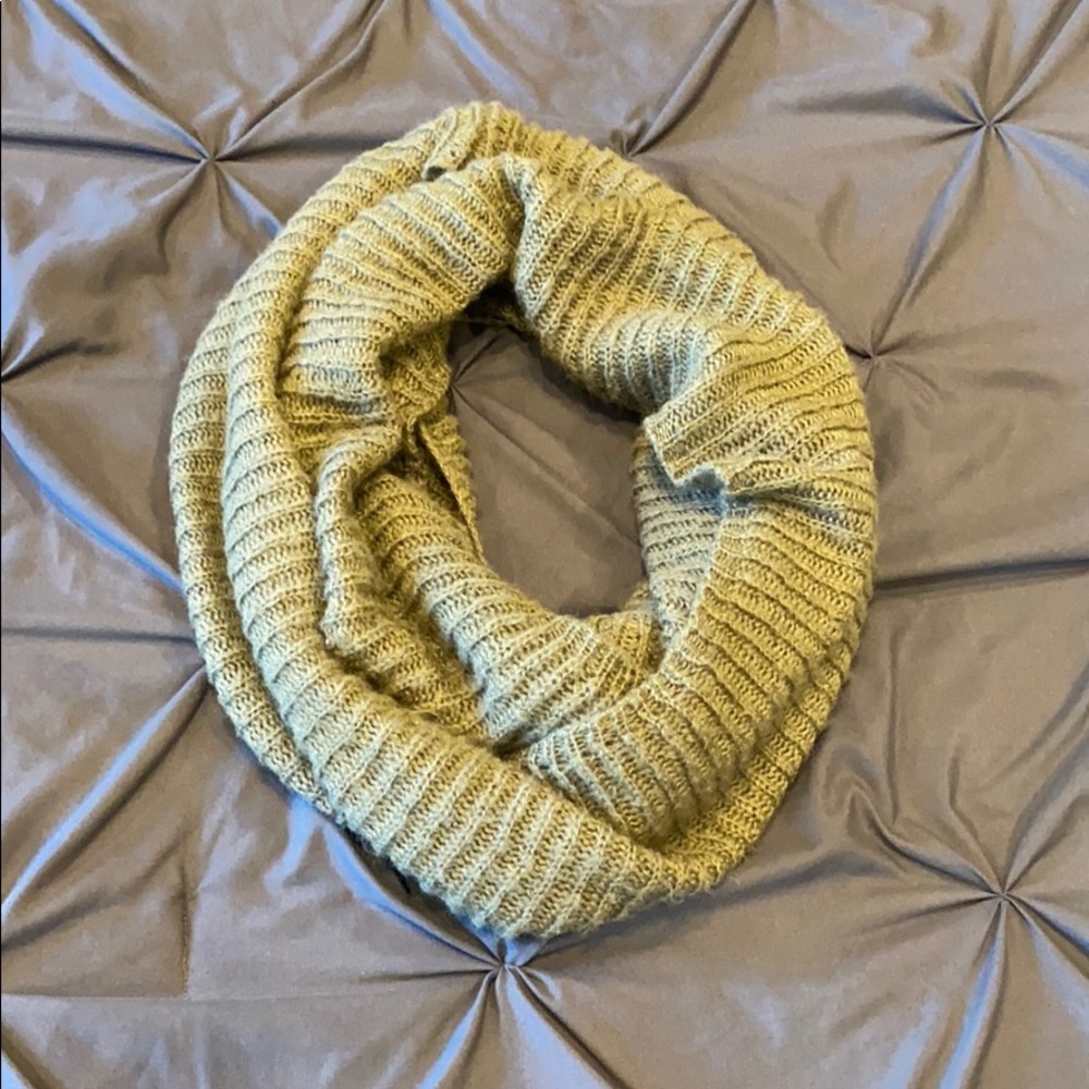 Olive green knit infinity scarf